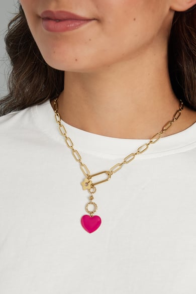 Halskette Blume zu Herz - Roségold h5 Bild2